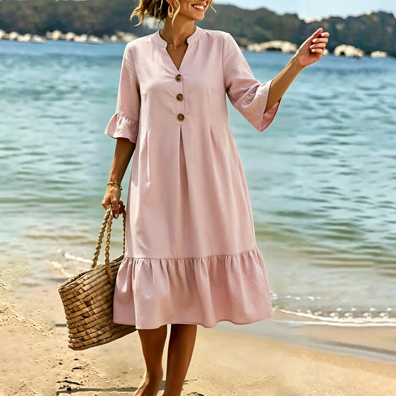 👗Sommerkleid für Damen mit Polka-Dots und Rüschenärmeln – mühelos schick und figurschmeichelnd ✨