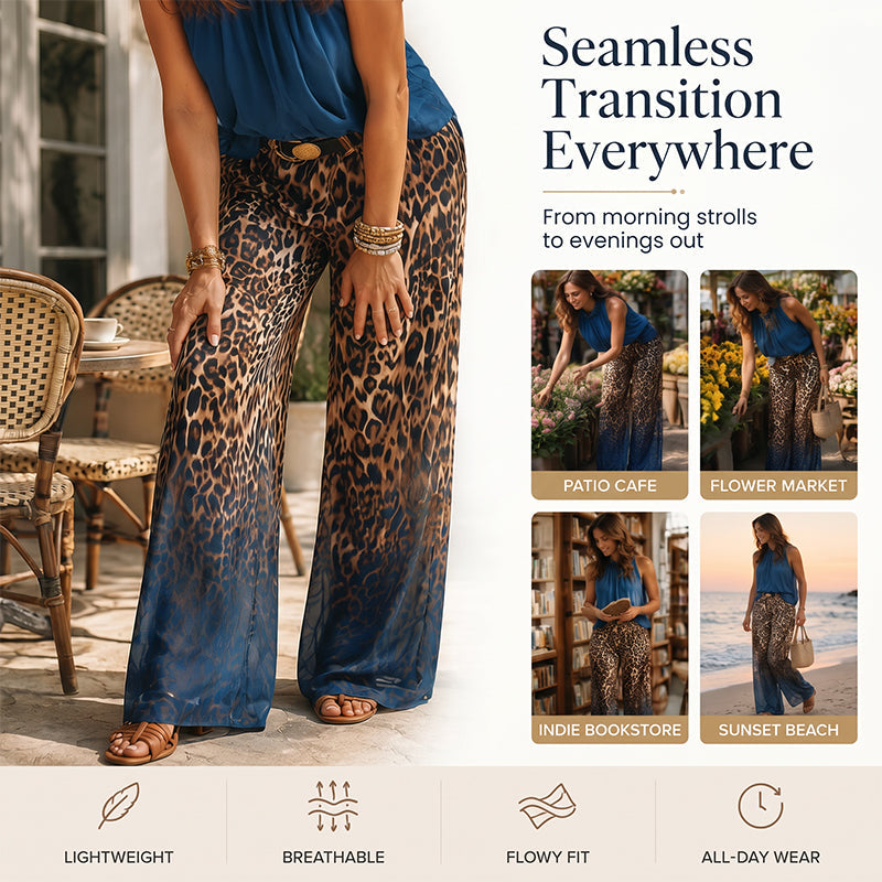 👗Set aus ärmellosem Neckholder-Oberteil und Leopardenmuster-Hose für Damen – ein auffälliges, schickes und lässiges Sommeroutfit🔥