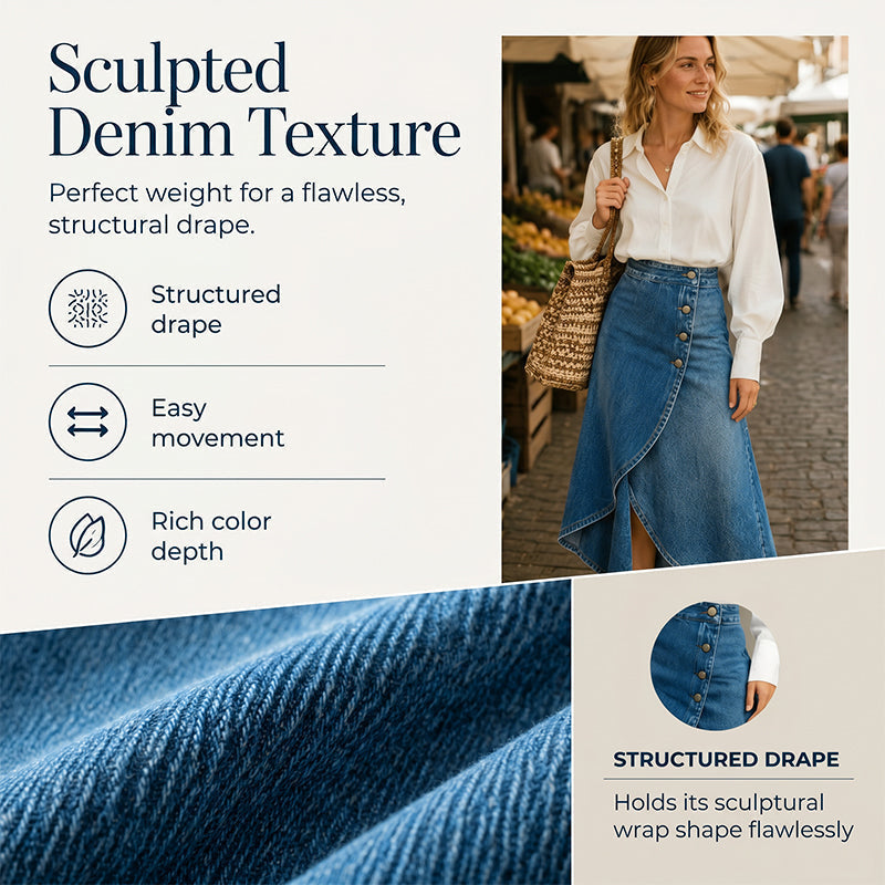 💙🔥Damenrock aus Denim mit hoher Taille und unregelmäßigem Schnitt – lässiger Vintage-Style