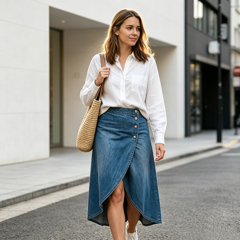 💙🔥Damenrock aus Denim mit hoher Taille und unregelmäßigem Schnitt – lässiger Vintage-Style