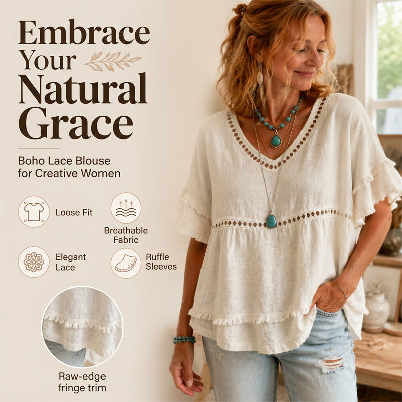 Damen Boho-Fransen-Oberteil mit Cutout