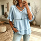 Damen Boho-Fransen-Oberteil mit Cutout