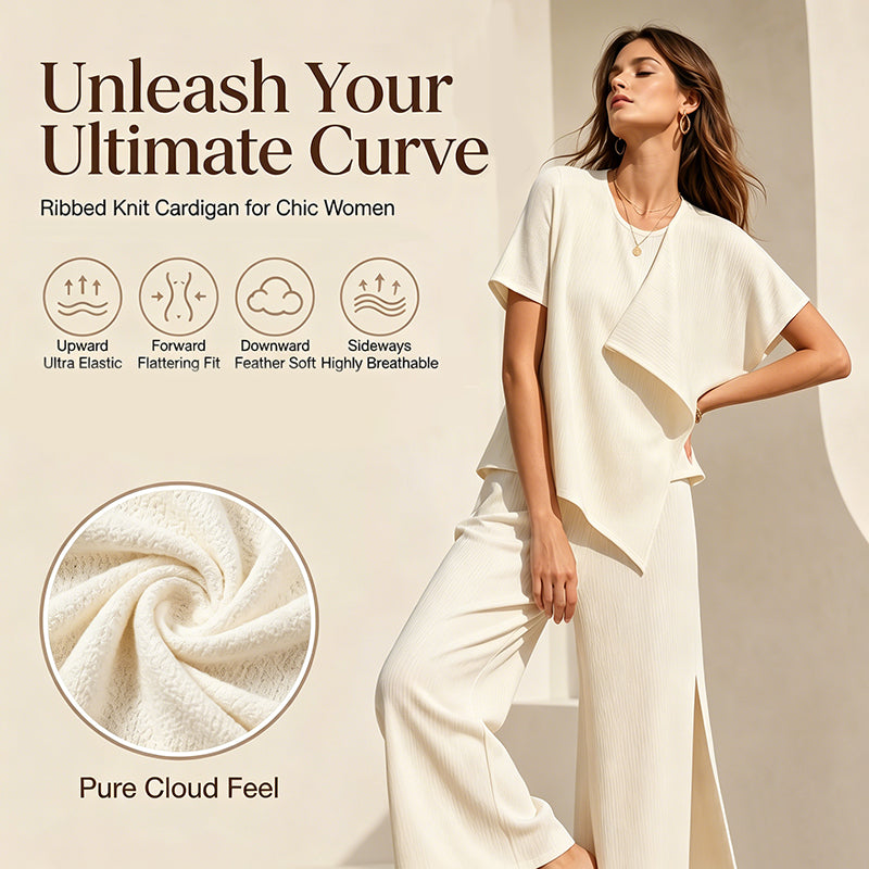 👗Set aus asymmetrischem Damenoberteil und weit geschnittener Hose mit Schlitz – elegantes Statement-Set ✨