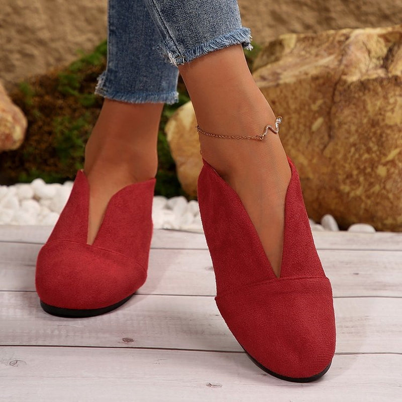 Damen V-Cut flache Schuhe