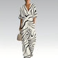 Damen elegantes V-Ausschnitt-Print-Jumpsuit