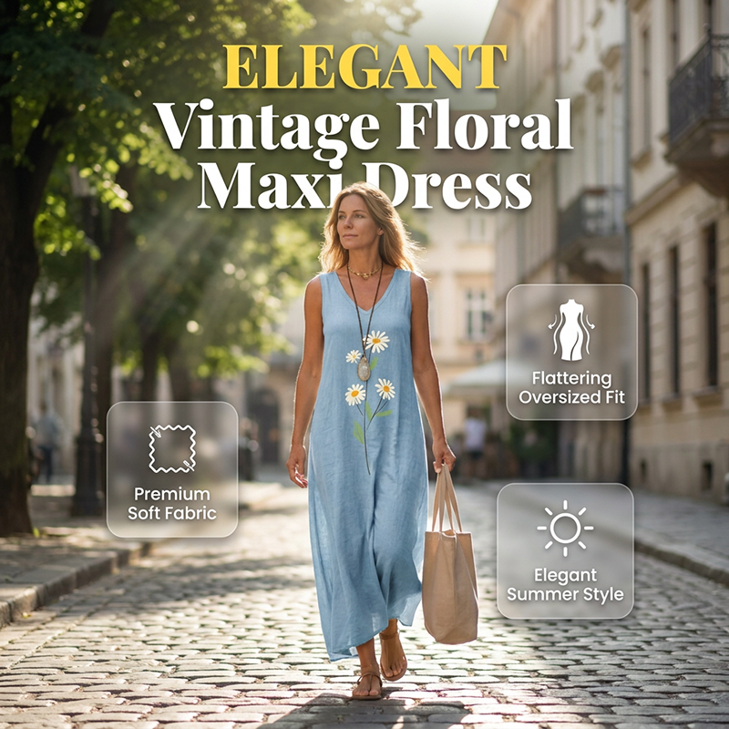 👗 50% RABATT! 🌼 Ärmelloses Sommerkleid mit Gänseblümchenprint für Damen – Leicht, luftig & romantisch – Perfekt für Strand, Gartenpartys oder heiße Sommertage – verspielt und bequem ✨☀️