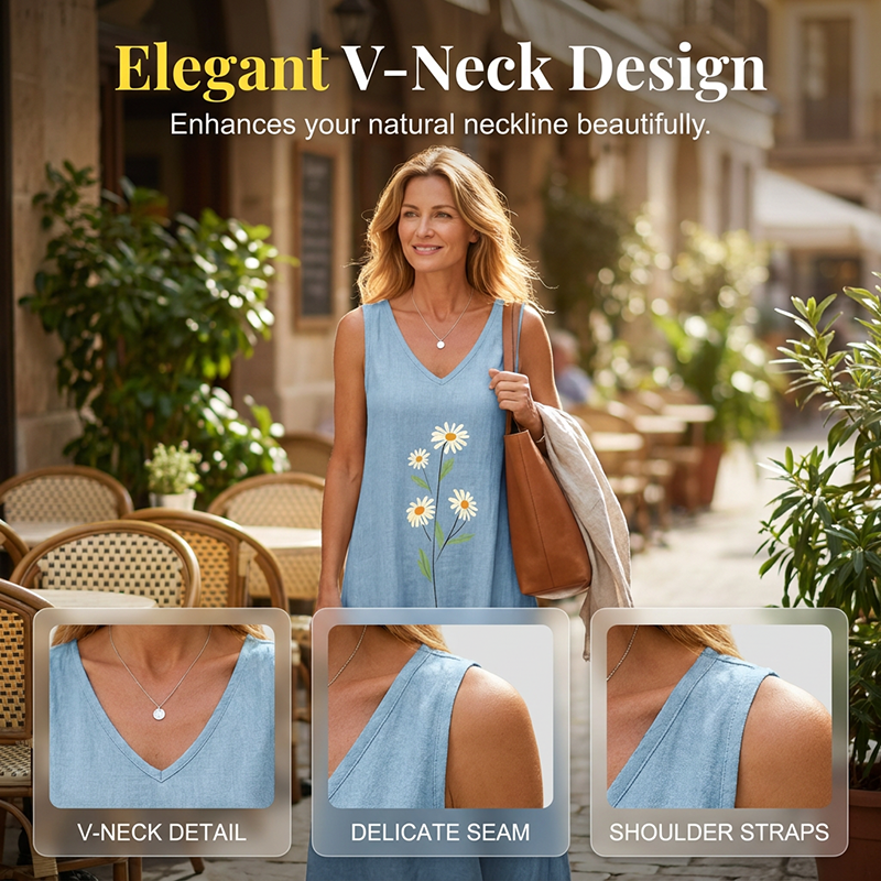 👗 50% RABATT! 🌼 Ärmelloses Sommerkleid mit Gänseblümchenprint für Damen – Leicht, luftig & romantisch – Perfekt für Strand, Gartenpartys oder heiße Sommertage – verspielt und bequem ✨☀️