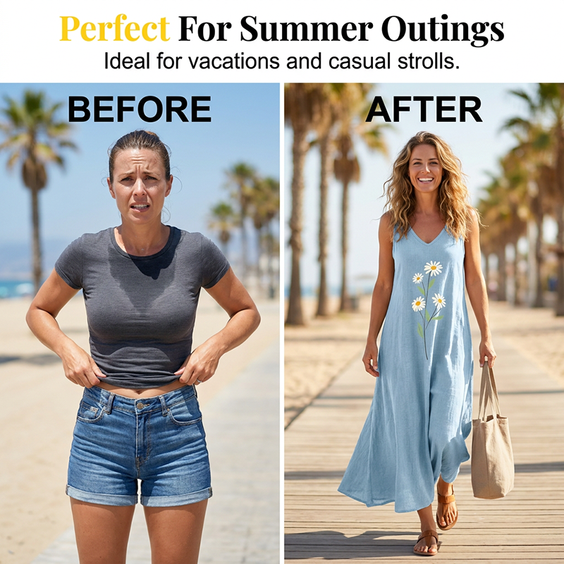 👗 50% RABATT! 🌼 Ärmelloses Sommerkleid mit Gänseblümchenprint für Damen – Leicht, luftig & romantisch – Perfekt für Strand, Gartenpartys oder heiße Sommertage – verspielt und bequem ✨☀️