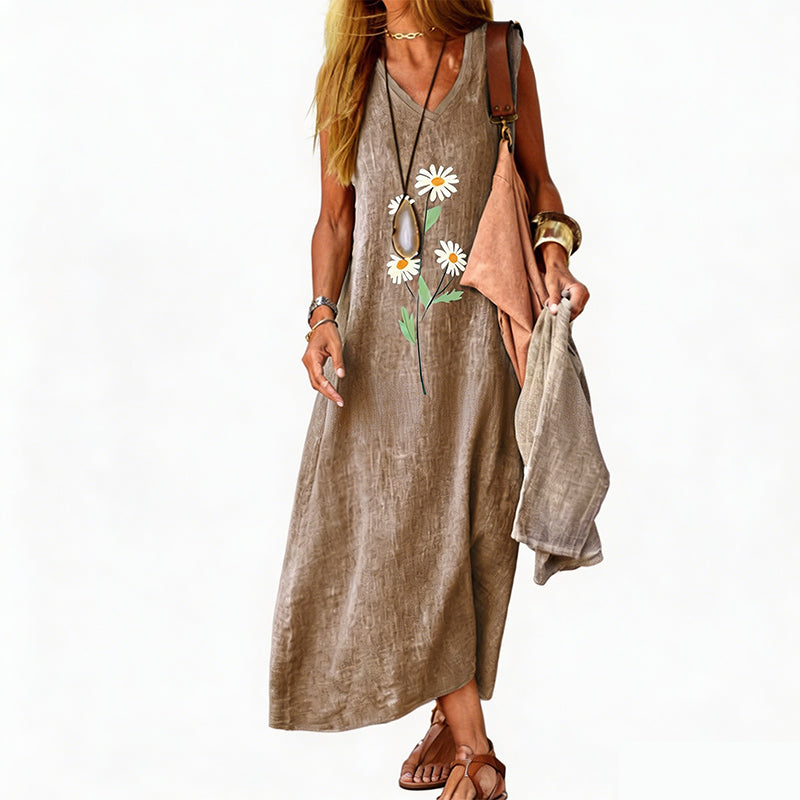 👗 50% RABATT! 🌼 Ärmelloses Sommerkleid mit Gänseblümchenprint für Damen – Leicht, luftig & romantisch – Perfekt für Strand, Gartenpartys oder heiße Sommertage – verspielt und bequem ✨☀️
