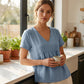 👚✨Damen elegantes V-Ausschnitt-T-Shirt – schmeichelhafter Ausschnitt, weicher Stoff & vielseitig – perfekt für Alltag, Büro & Freizeit – leicht zu kombinieren