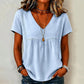 👚✨Damen elegantes V-Ausschnitt-T-Shirt – schmeichelhafter Ausschnitt, weicher Stoff & vielseitig – perfekt für Alltag, Büro & Freizeit – leicht zu kombinieren