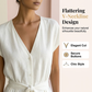 Damen V-Ausschnitt Weitbein-Jumpsuit mit Taillenschleife