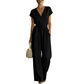 Damen V-Ausschnitt Weitbein-Jumpsuit mit Taillenschleife