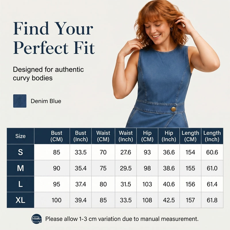 ⌛Zeitlich begrenztes Angebot – Ärmelloser, asymmetrischer Denim-Wickel-Jumpsuit für Damen
