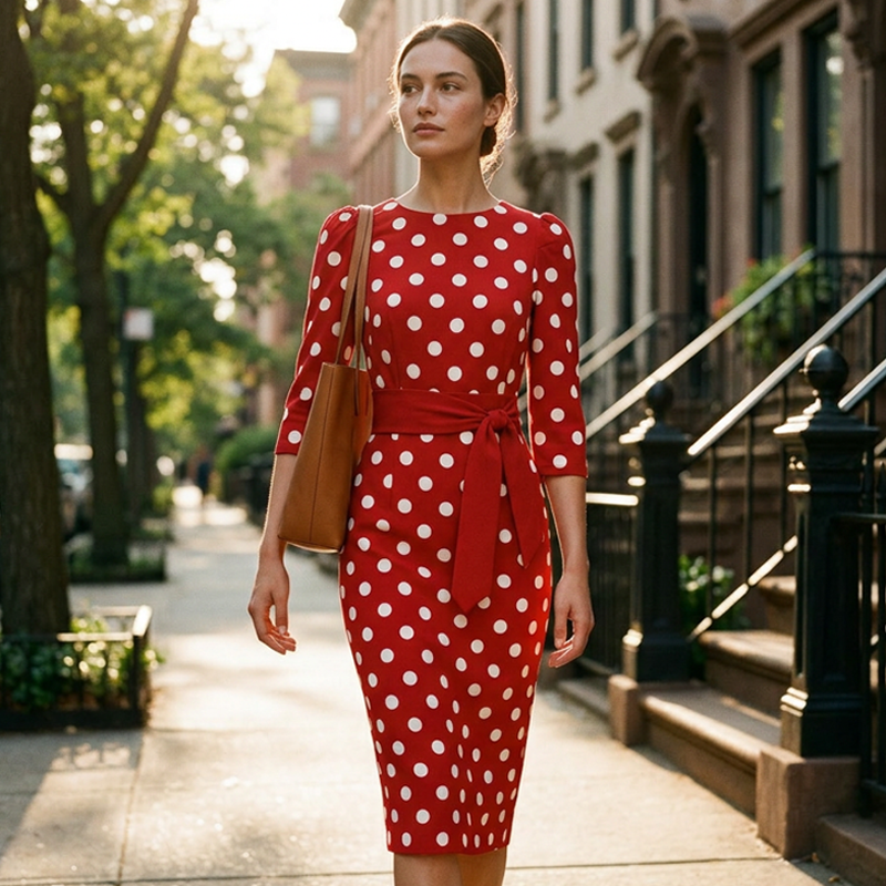 👗🌸 Elegantes Retro-Polka-Kleid – zeitlos und feminin
