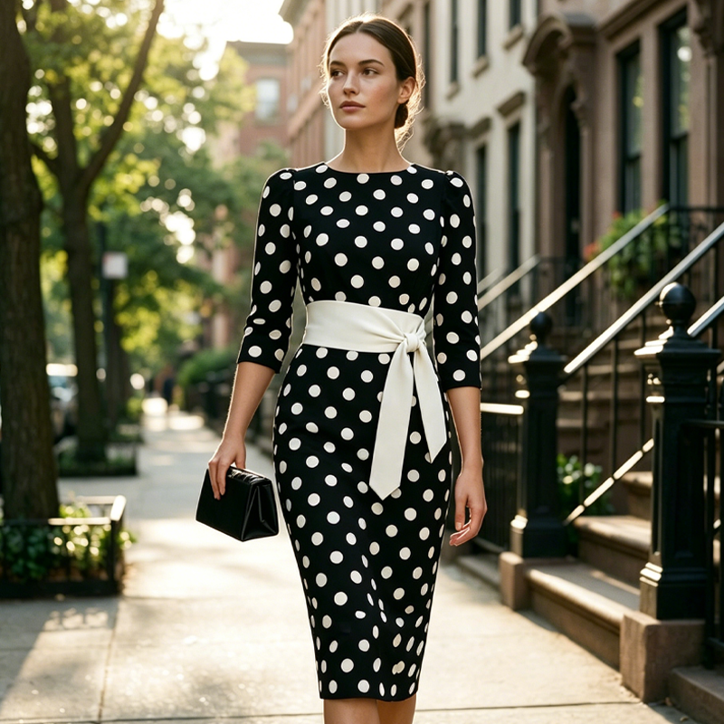 👗🌸 Elegantes Retro-Polka-Kleid – zeitlos und feminin