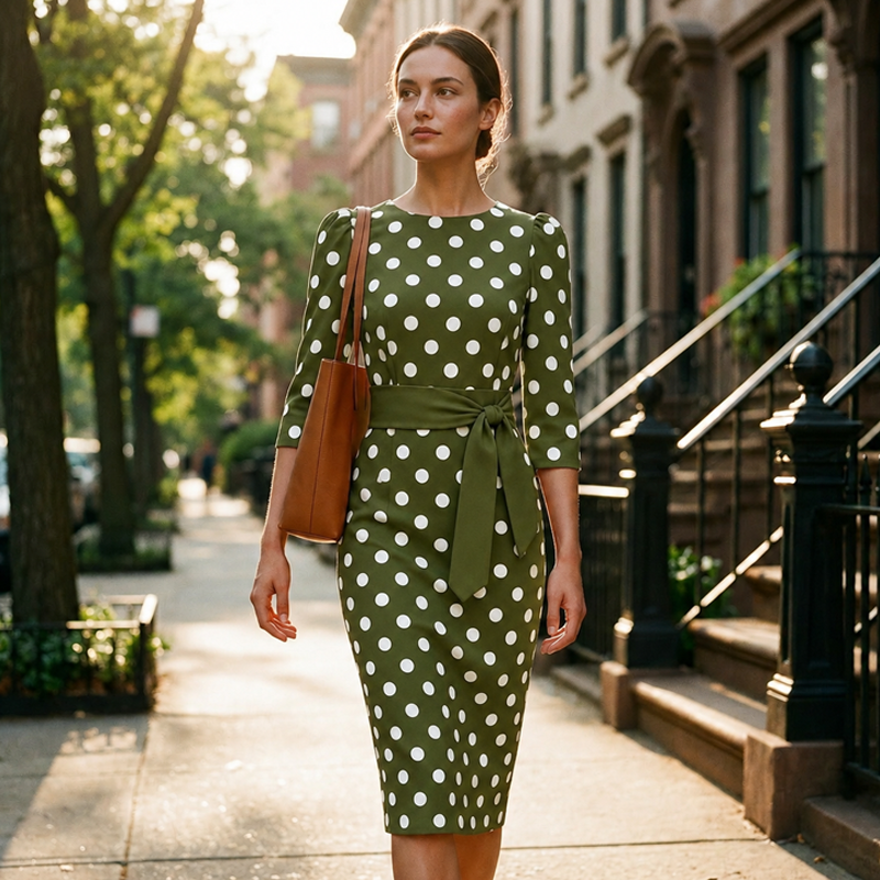👗🌸 Elegantes Retro-Polka-Kleid – zeitlos und feminin