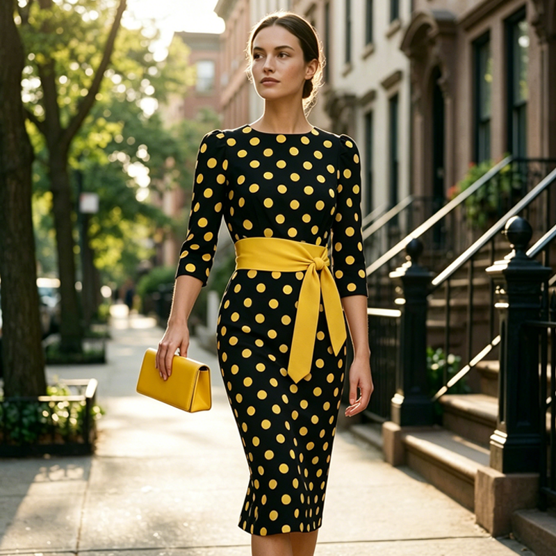 👗🌸 Elegantes Retro-Polka-Kleid – zeitlos und feminin