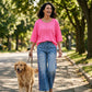 Set aus locker sitzendem Damenoberteil und Hose mit Leopardenmuster