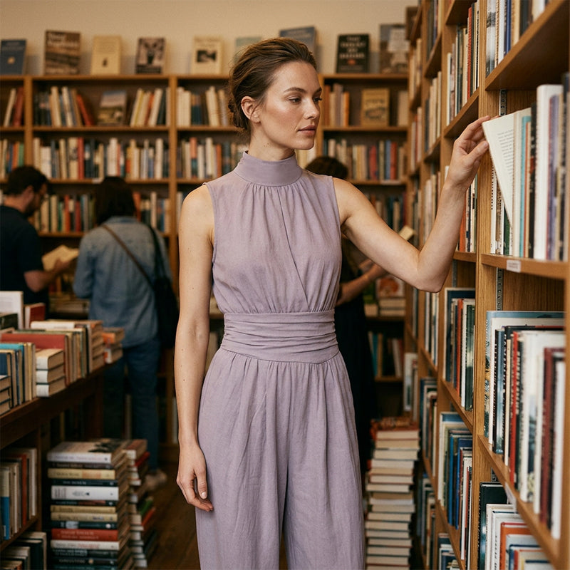 ✨Ärmelloser, weit geschnittener Jumpsuit mit Neckholder