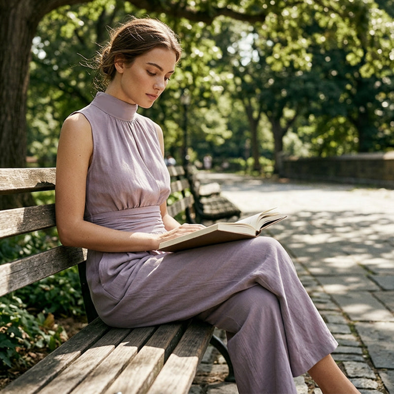 ✨Ärmelloser, weit geschnittener Jumpsuit mit Neckholder