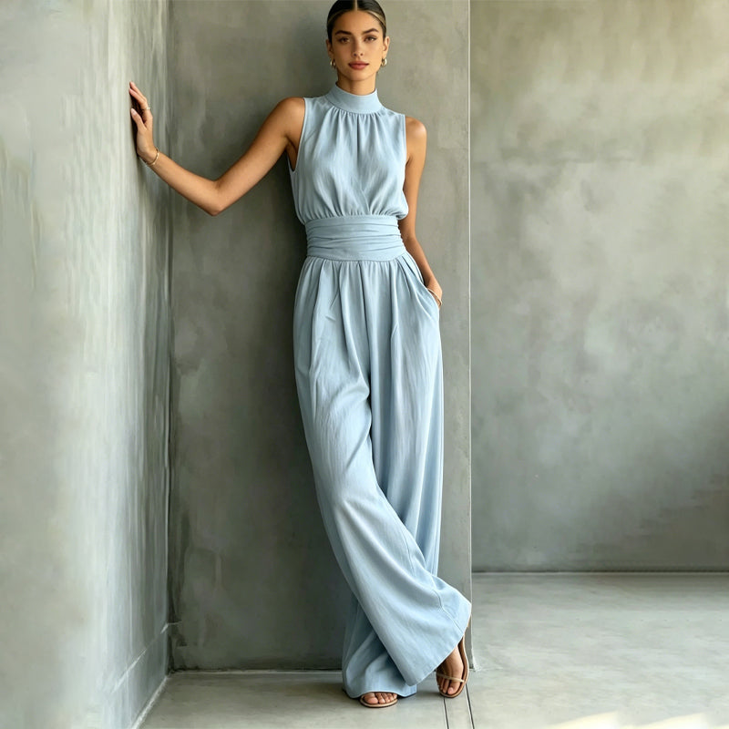 ✨Ärmelloser, weit geschnittener Jumpsuit mit Neckholder