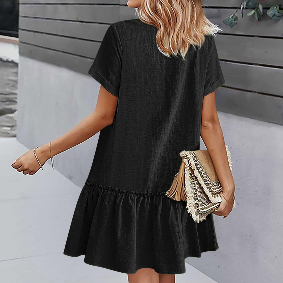 ⌛Zeitlich begrenztes Angebot – Lässiges Kleid aus Baumwoll-Leinen-Mischgewebe