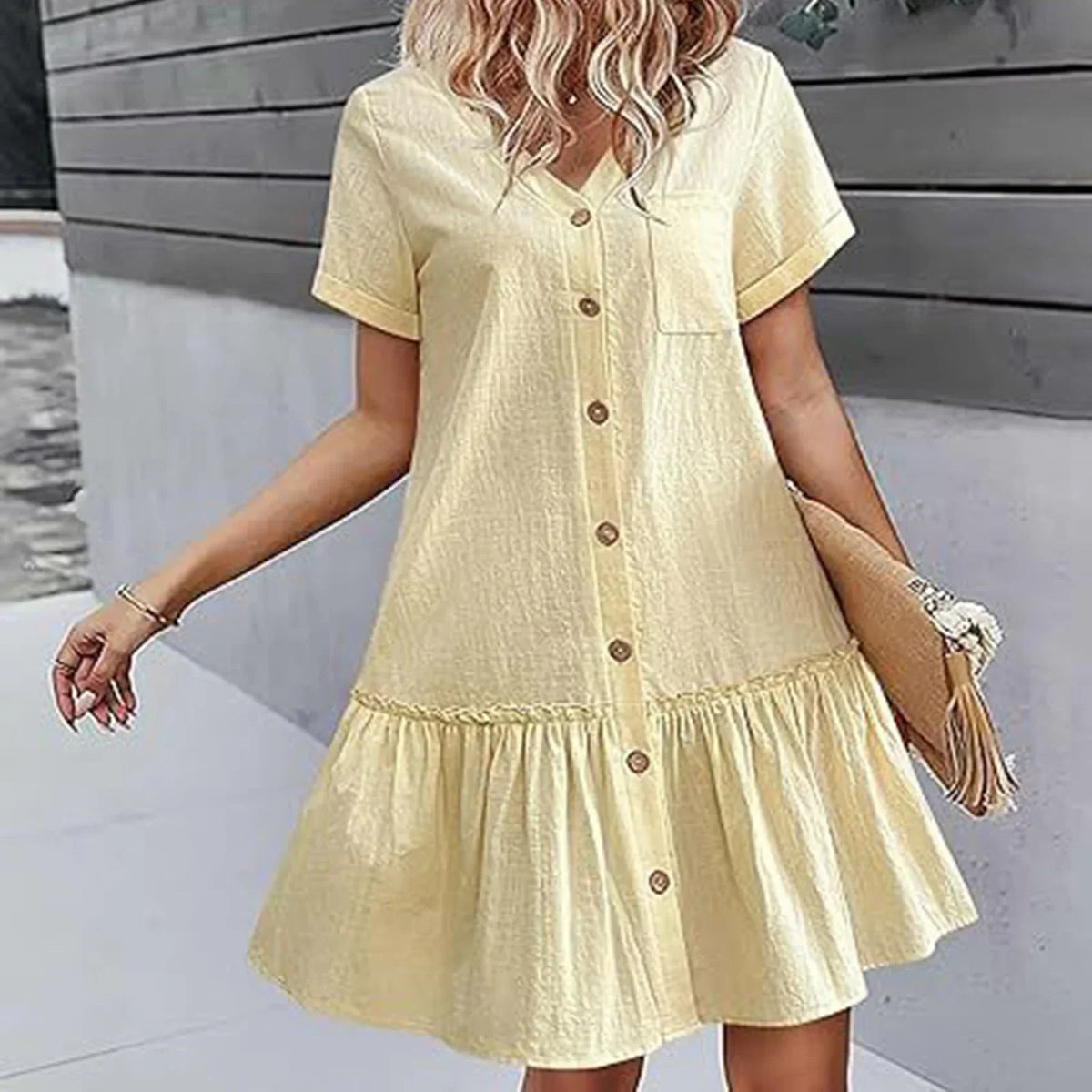 ⌛Zeitlich begrenztes Angebot – Lässiges Kleid aus Baumwoll-Leinen-Mischgewebe