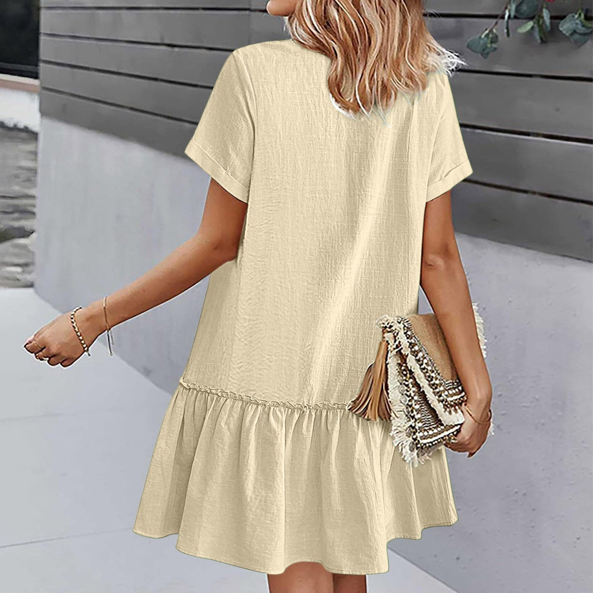 ⌛Zeitlich begrenztes Angebot – Lässiges Kleid aus Baumwoll-Leinen-Mischgewebe