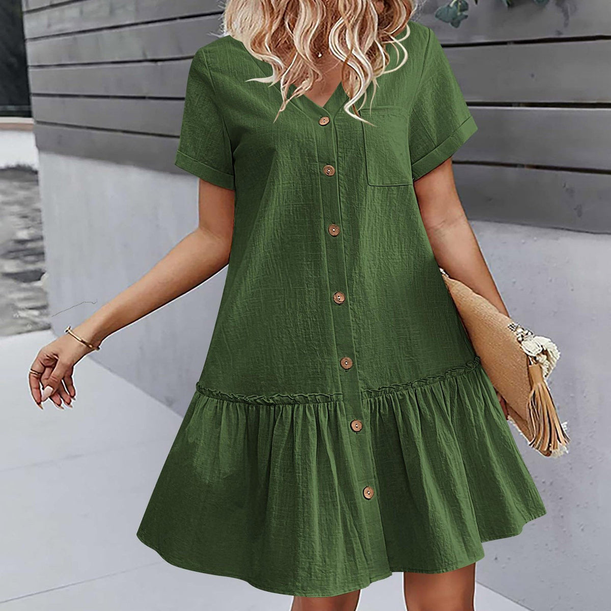 ⌛Zeitlich begrenztes Angebot – Lässiges Kleid aus Baumwoll-Leinen-Mischgewebe