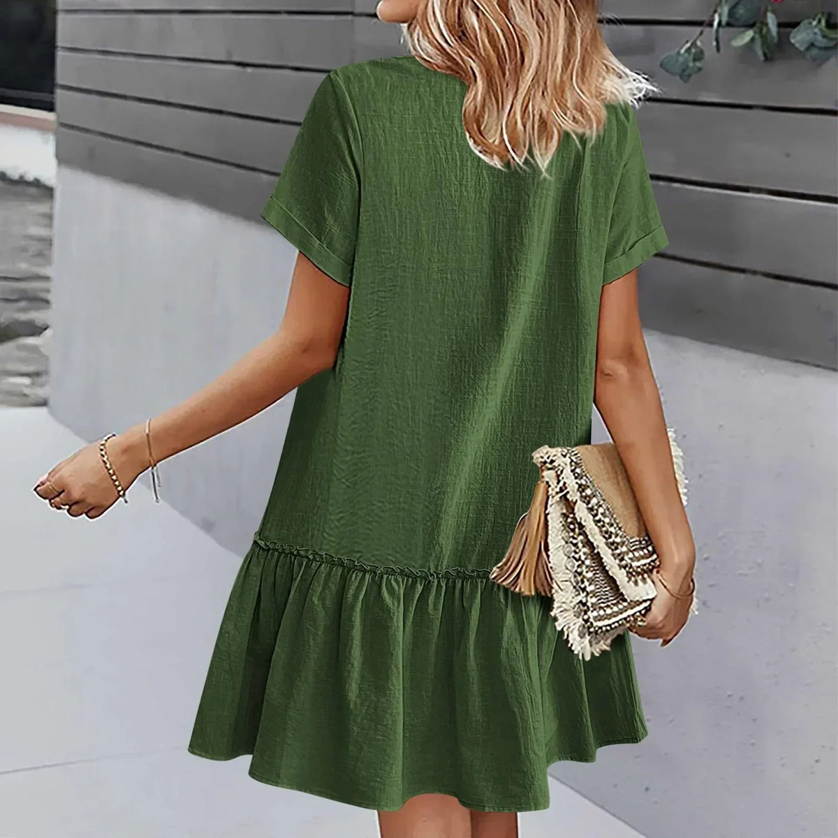 ⌛Zeitlich begrenztes Angebot – Lässiges Kleid aus Baumwoll-Leinen-Mischgewebe