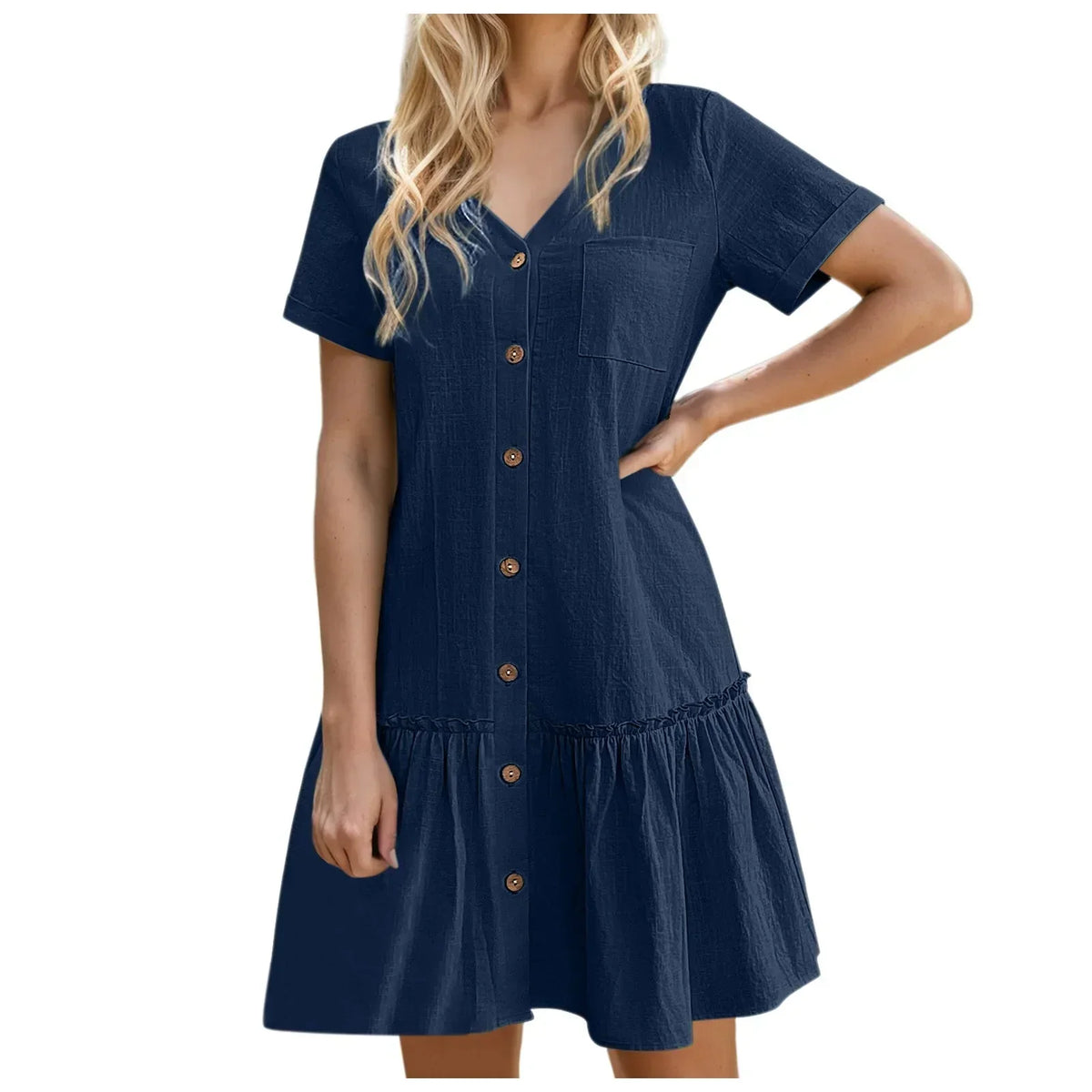 ⌛Zeitlich begrenztes Angebot – Lässiges Kleid aus Baumwoll-Leinen-Mischgewebe