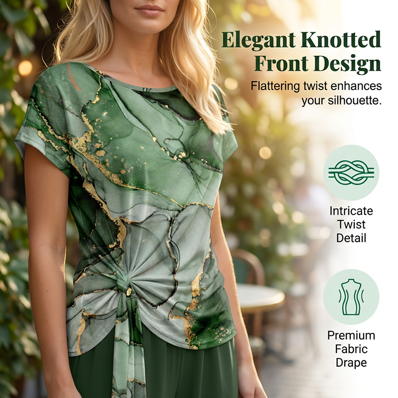 Frauen elegantes zweiteiliges Set mit Print