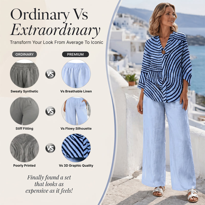 Damen gestreiftes zweiteiliges Sommer-Set