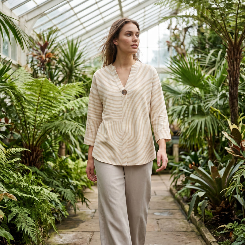 Damen gestreiftes zweiteiliges Sommer-Set