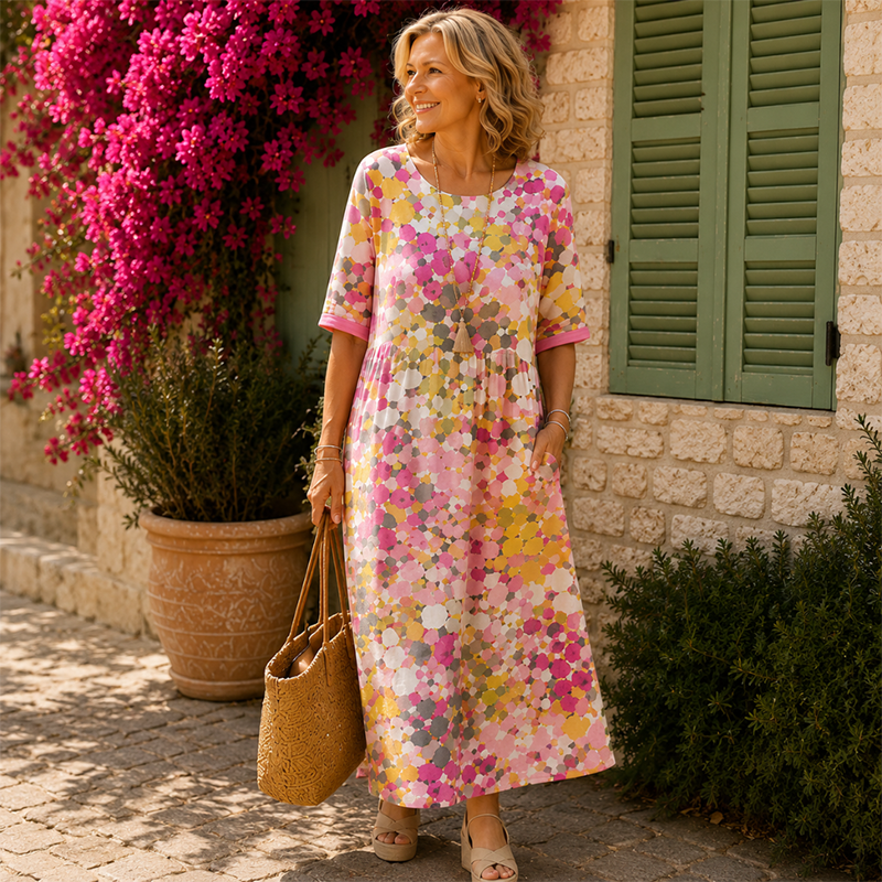 Damen Blumenprint lockeres Kleid