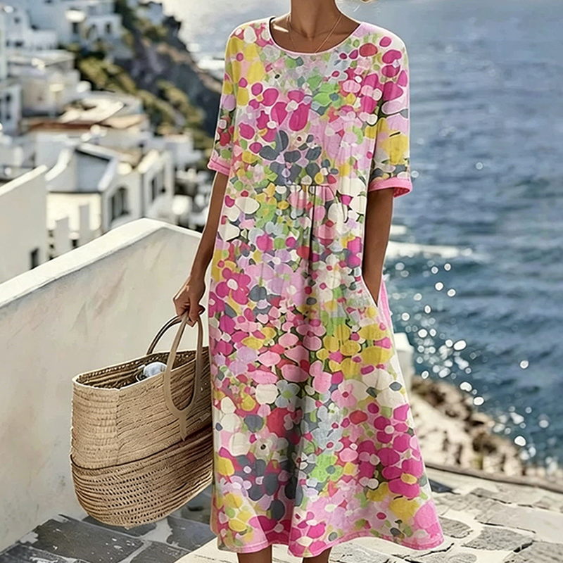 Damen Blumenprint lockeres Kleid