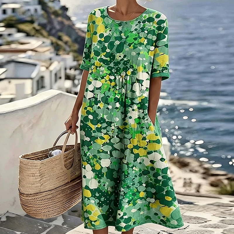 Damen Blumenprint lockeres Kleid