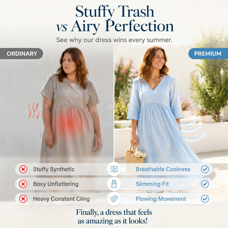 Maxikleid für Damen mit V-Ausschnitt und 3/4-Ärmeln