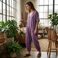 Locker sitzender Sommer-Jumpsuit für Damen mit V-Ausschnitt