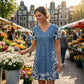✨ Kleid mit Denim-Optik & V-Ausschnitt – figurschmeichelnd, knitterarm & leicht zu kombinieren – zu Sneakern, Sandalen oder Stiefeln