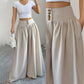👖 ZEITLICH BEGRENZT 50% RABATT! ✨ Damen Hochbund Plissee Weites Bein Hose – Fließender Schnitt, Seitentaschen, Vielseitig 🌿