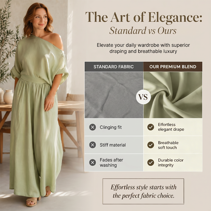 ✨ 2-teiliges Set – schulterfreies Top & weite Hose – figurschmeichelnd, knitterarm & vielseitig kombinierbar – einzeln oder zusammen tragbar – für jeden Anlass geeigne