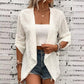 Lässige, strukturierte Damen-Strickjacke mit offener Vorderseite