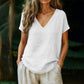 👕☀️🌿 BEFRISTETES ANGEBOT 50% RABATT! Damen V-Ausschnitt T-Shirt für den Sommer – Weiche, atmungsaktive leichte Baumwollmischung – Perfekt für lässige Tage, Besorgungen oder entspannte Wochenendmorgen 🌸😌