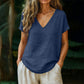 👕☀️🌿 BEFRISTETES ANGEBOT 50% RABATT! Damen V-Ausschnitt T-Shirt für den Sommer – Weiche, atmungsaktive leichte Baumwollmischung – Perfekt für lässige Tage, Besorgungen oder entspannte Wochenendmorgen 🌸😌