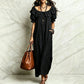 Maxikleid für Damen im Bohemian-Stil mit Rüschen am Ausschnitt