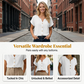 Lässiges Damen-T-Shirt mit V-Ausschnitt und Knöpfen