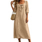 👗🌸 Midikleid für Damen mit Schleife und quadratischem Ausschnitt