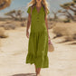 🌸 Maxikleid für Damen mit V-Ausschnitt & Knöpfen – Locker, Feminin & Elegant, Rüschen am Saum, Atmungsaktiv, Passend für Jeden, S-3XL, 10 Farben ✨